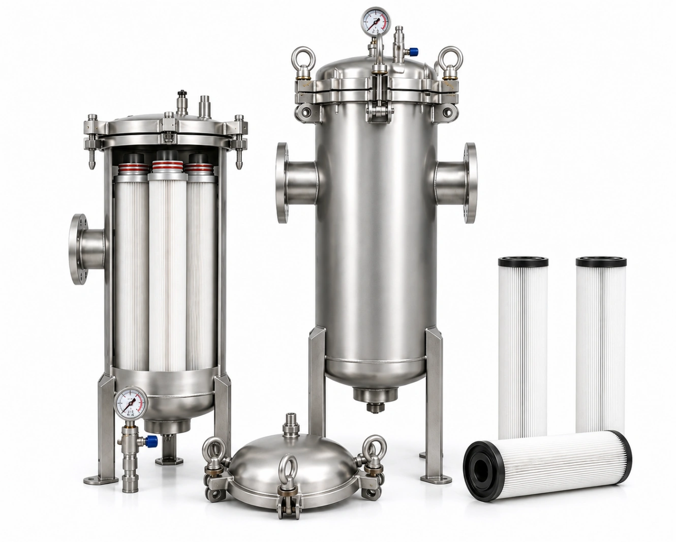 Stainless Steel Cartridge Filter Housing – Industrial Liquid Filtration System — view 2