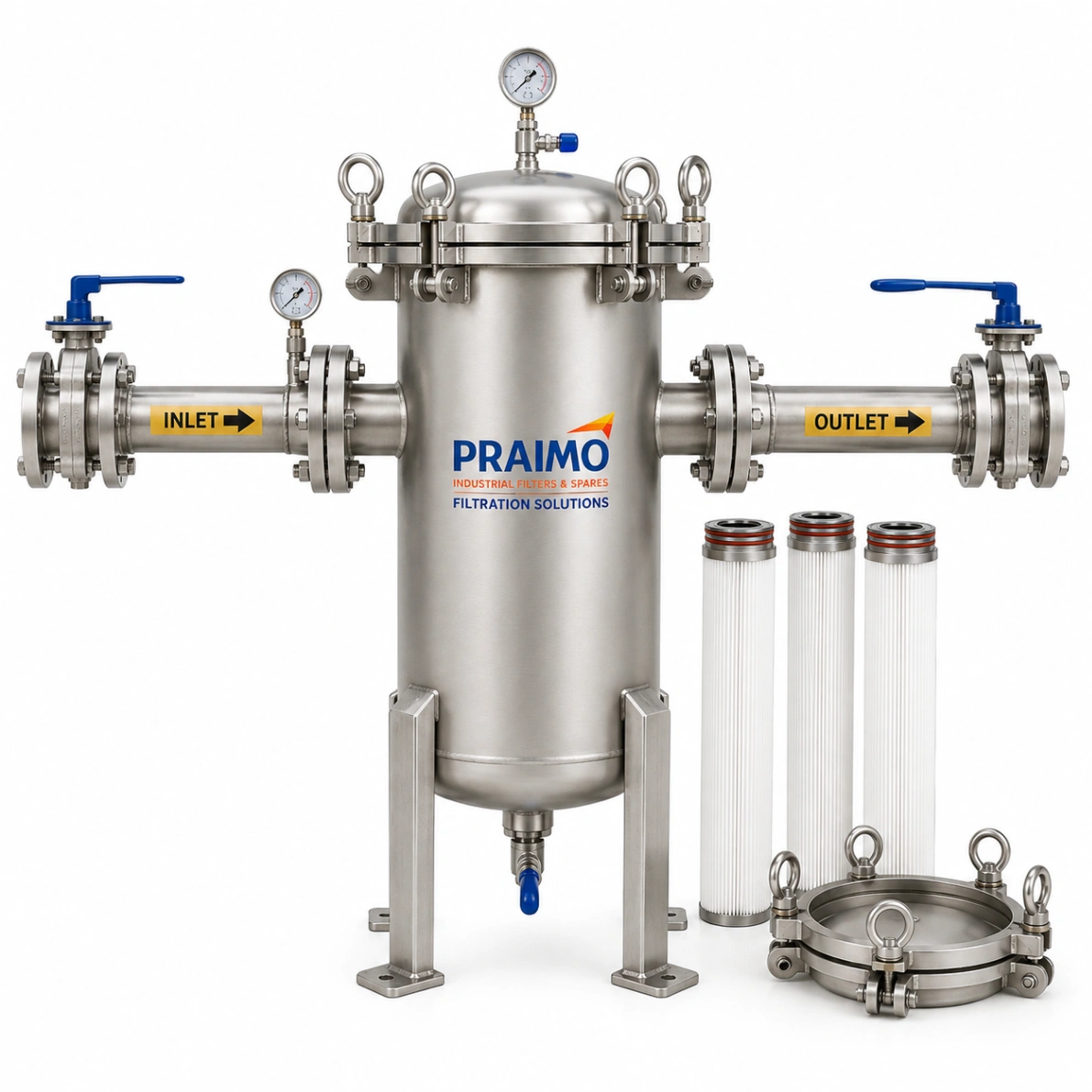 Stainless Steel Cartridge Filter Housing – Industrial Liquid Filtration System — view 4