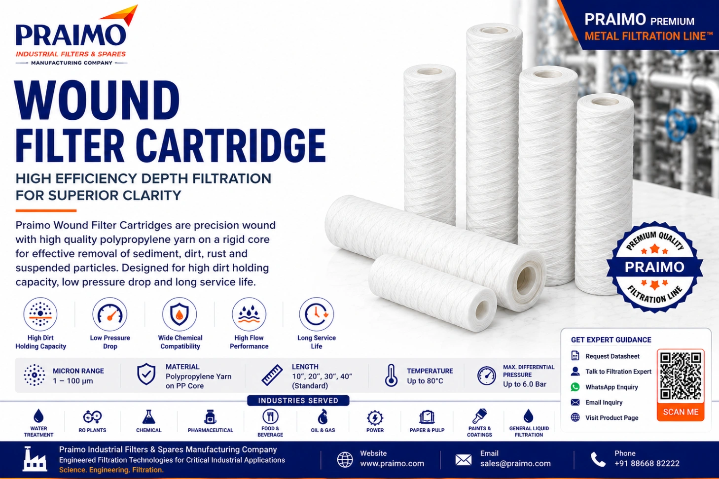 Wound Filter Cartridge – Industrial Liquid Depth Filtration