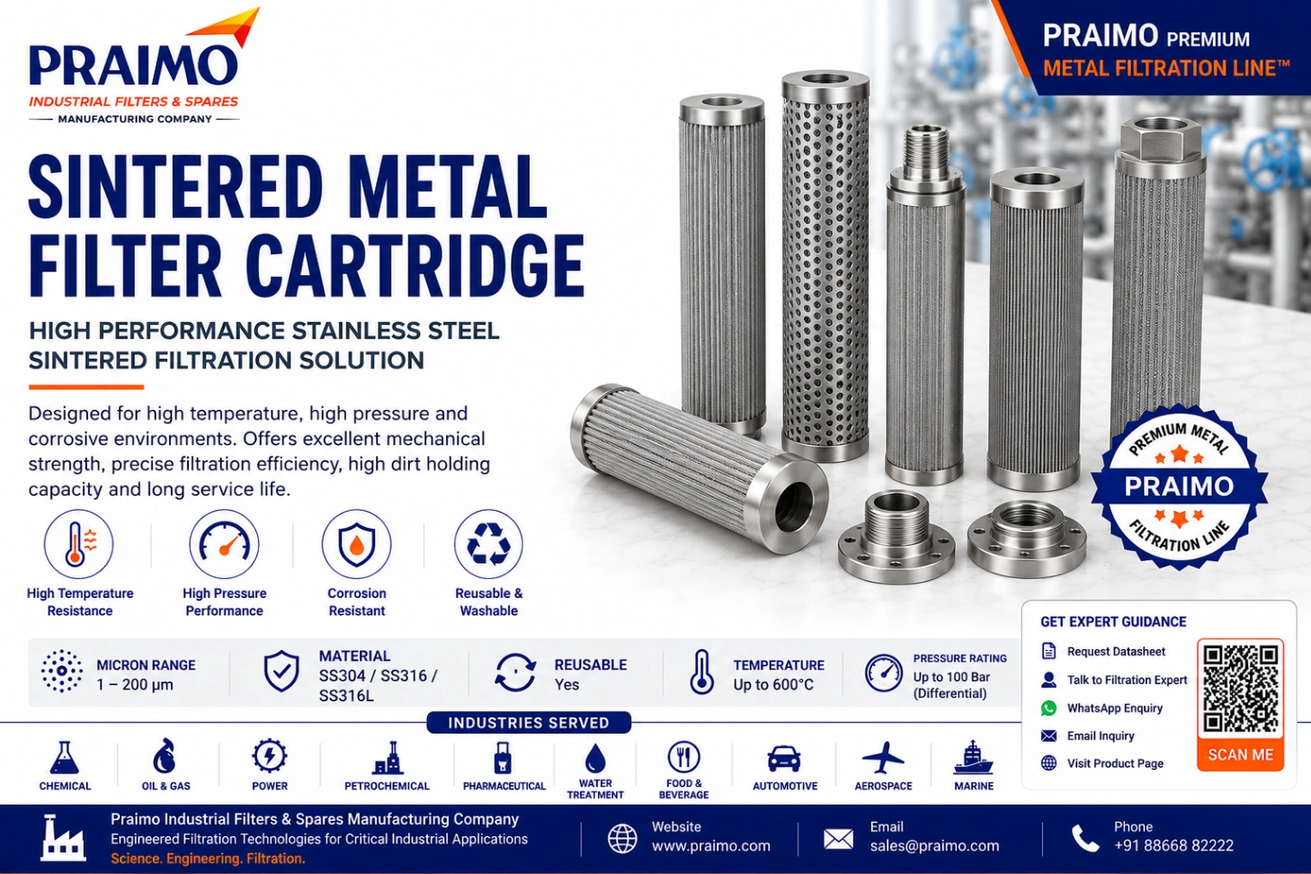 Sintered Metal Filter Cartridge – High Performance Industrial Filtration
