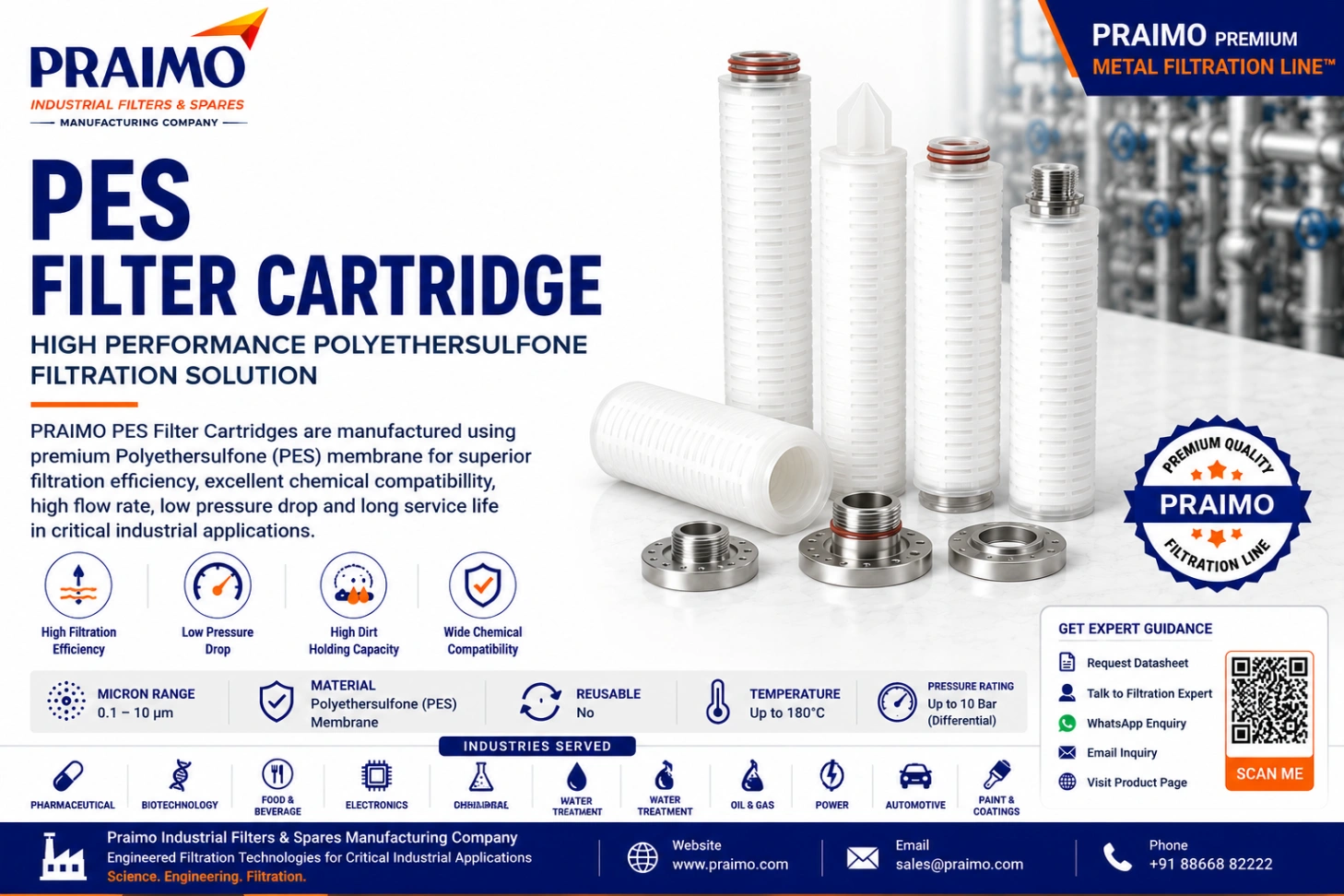 PES Filter Cartridge – High Purity Industrial Liquid Filtration