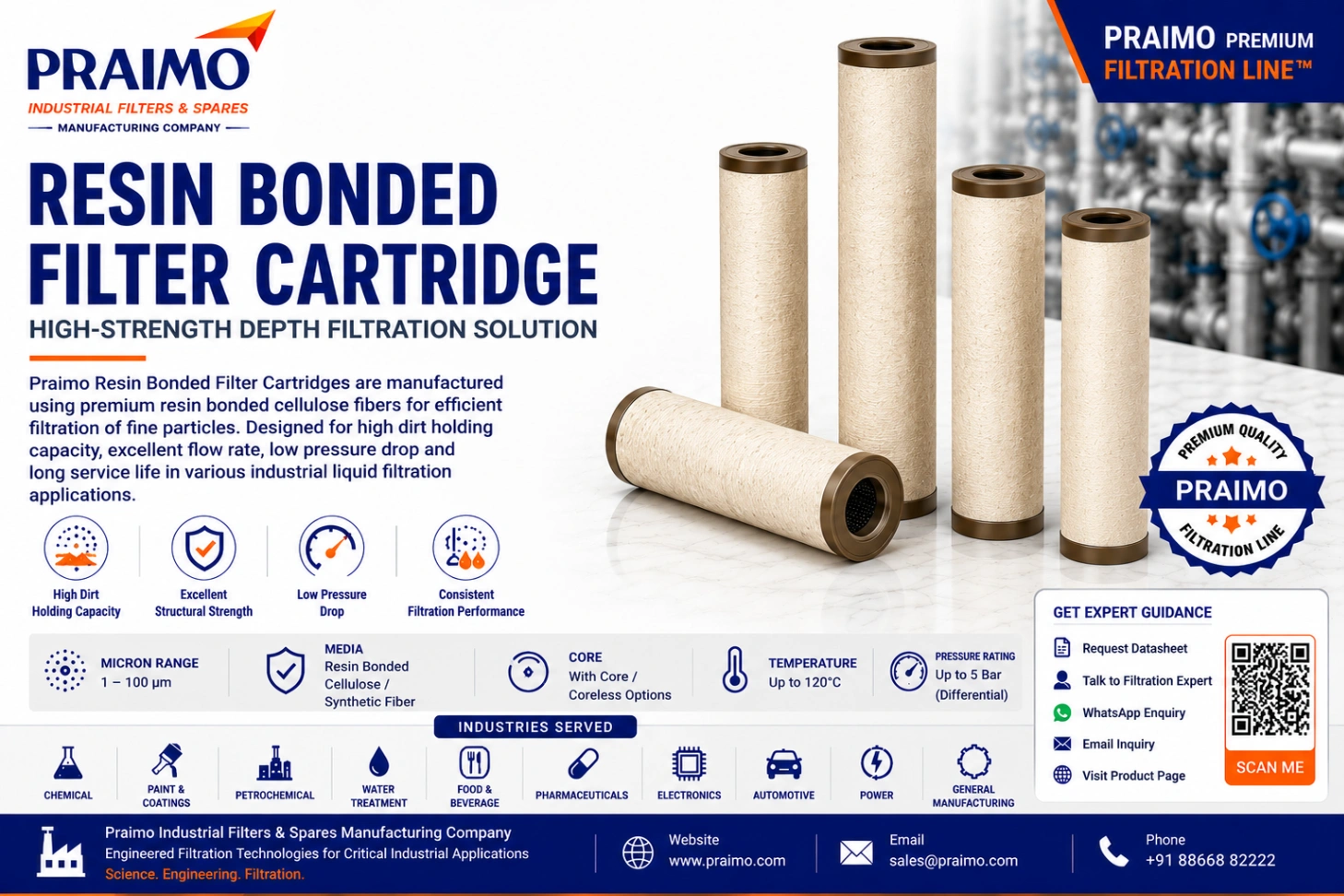 Resin Bonded Filter Cartridge – Industrial Liquid Depth Filtration