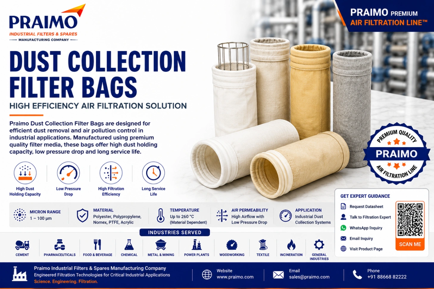 Dust Collection Filter Bags – Industrial Dust & Particulate Filtration