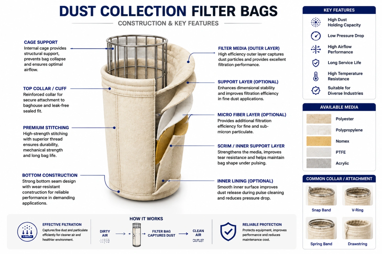 Dust Collection Filter Bags – Industrial Dust & Particulate Filtration — view 3