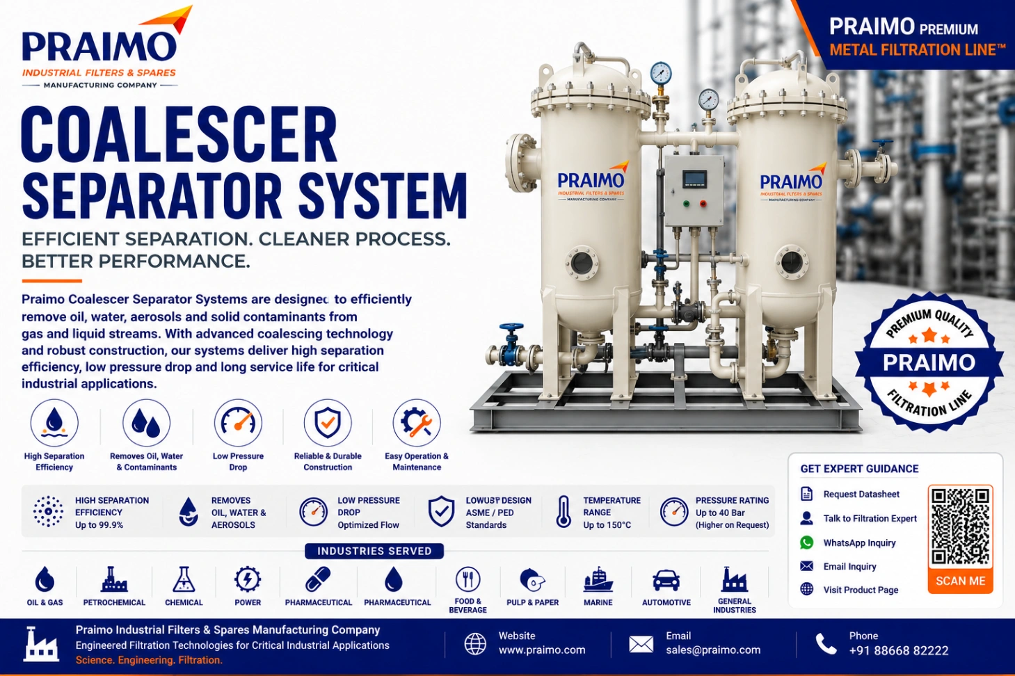 Coalescer Separator System – Industrial Oil, Gas & Liquid Separation