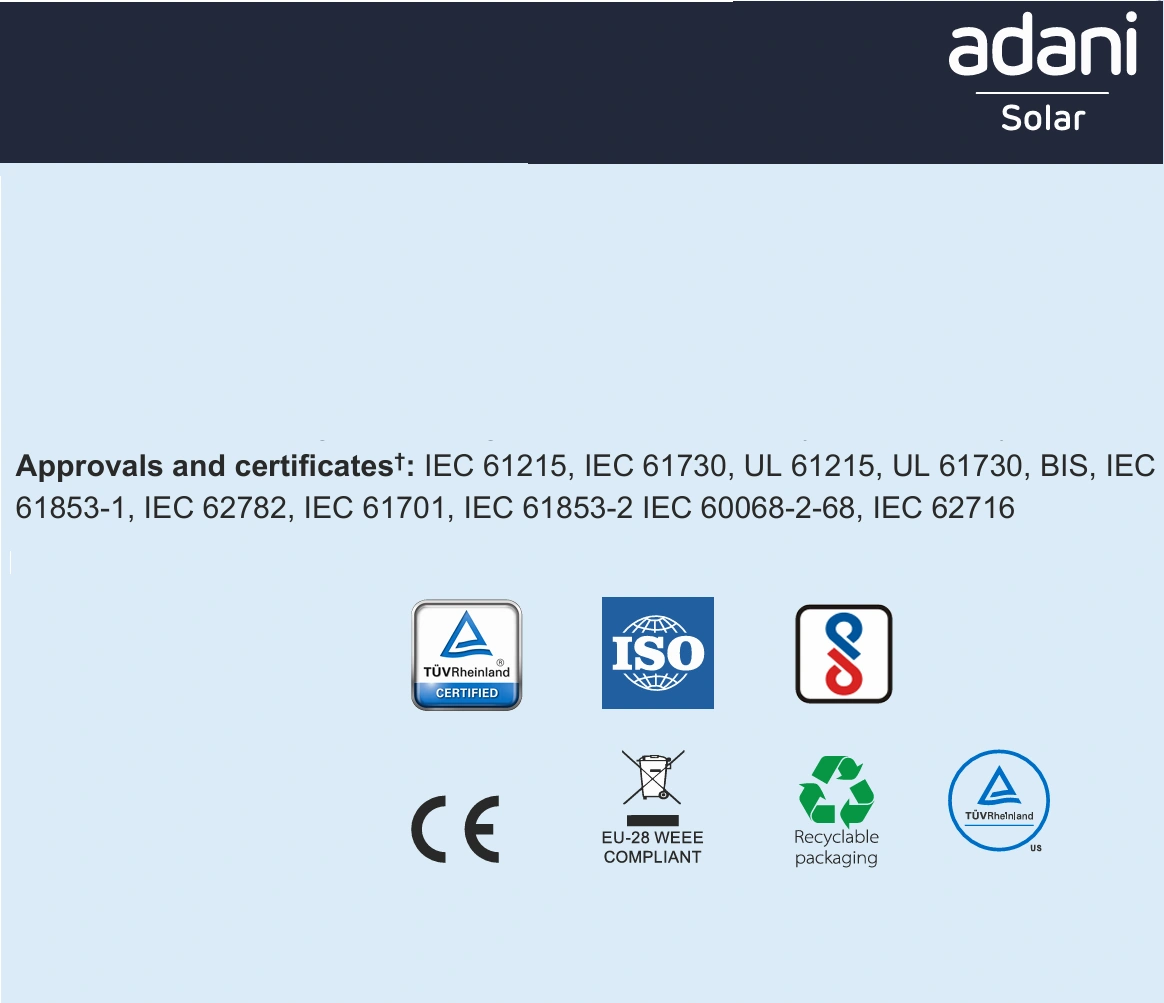 Adani Solar 520-550W ELAN SHINE Series Gen - I Bifacial Dual Glass 144 Half-Cells Efficiency 21.42% — view 4